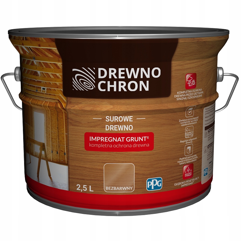 Impregnácia dreva Drewnochron 382507 bezfarebná 2,5l
